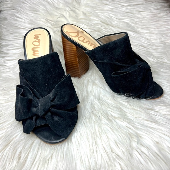 Sam Edelman Yumi Black Heeled Mule Sandal Size 7 - Picture 3 of 8